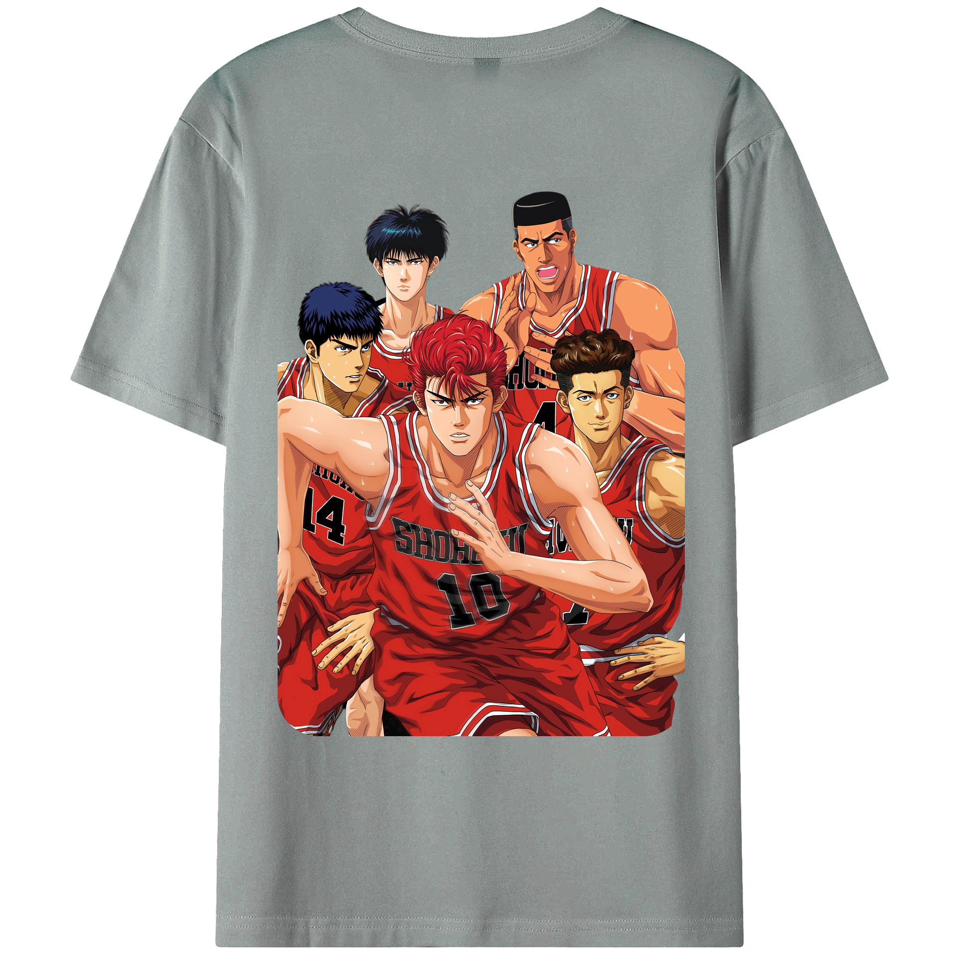 （画像用） SLAM DUNK／スラムダンク 綿100％ メンズ半袖Tシャツ（バックプリント） 通気性